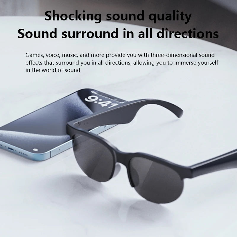 2026 New Smart Glasses AI Translation Bluetooth Conversation Recording Listening to Music Smart Sunglasses for Men Women