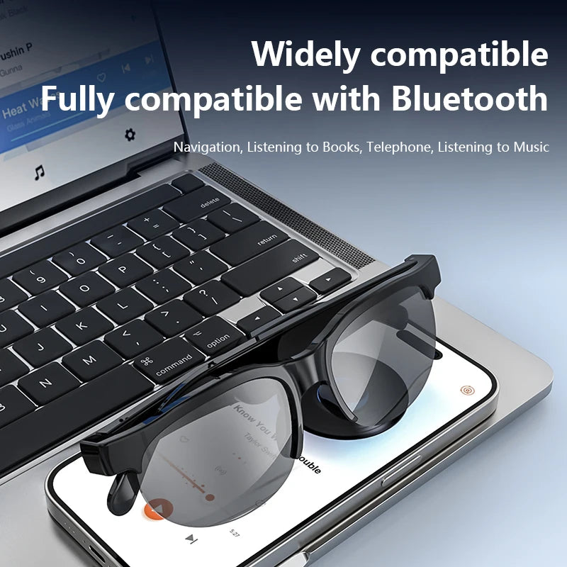 2026 New Smart Glasses AI Translation Bluetooth Conversation Recording Listening to Music Smart Sunglasses for Men Women